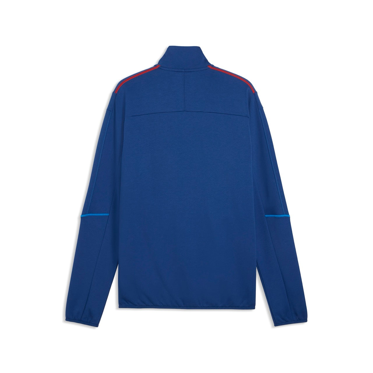 Dunkelblaue Sweatjacke mit Stehkragen, Rückseite