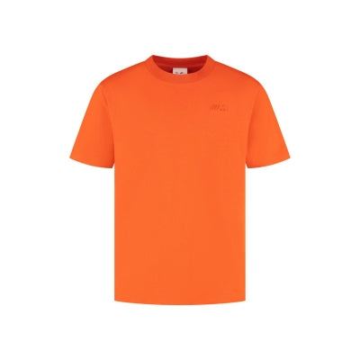 BMW M Logo T-Shirt in orange mit geprägtem Logo auf der Brust