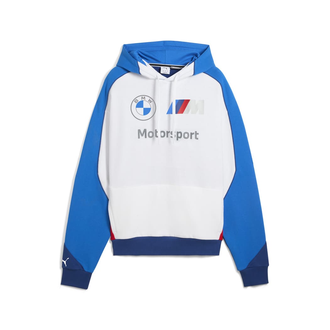 BMW M Hoodie Vorderseite, blau weiss