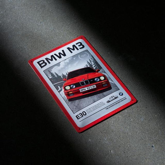 Blechschild BMW E30 in Rot 20x30cm