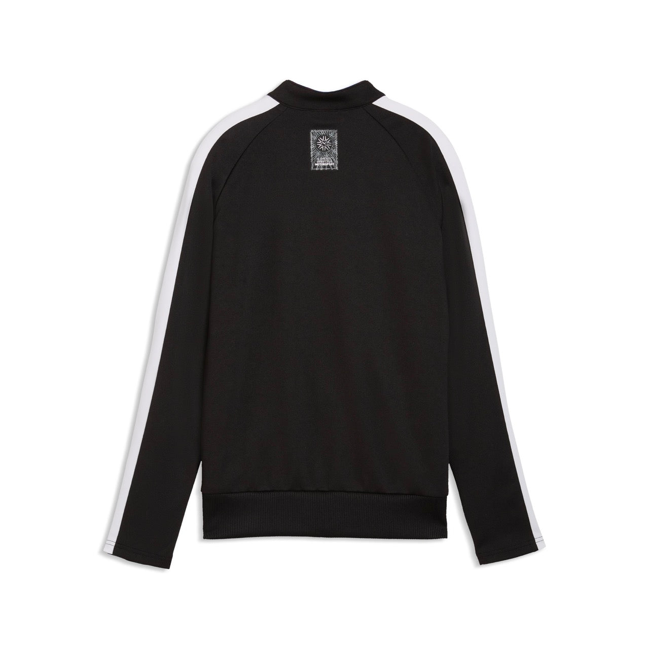 Schwarz-weiße Sweatjacke mit Stehkragen 