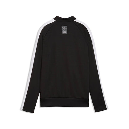 Schwarz-weiße Sweatjacke mit Stehkragen 