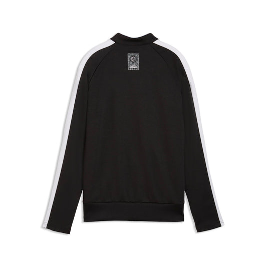 Schwarz-weiße Sweatjacke mit Stehkragen 