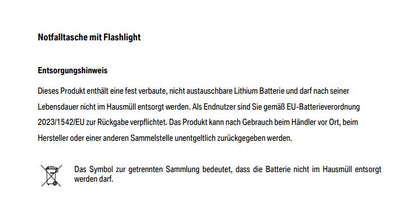 Entsorgungshinweise für einen Artikel