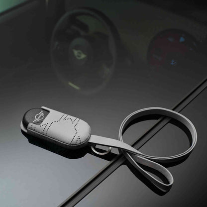MINI Schlüsselanhänger mit Lanyard in grau