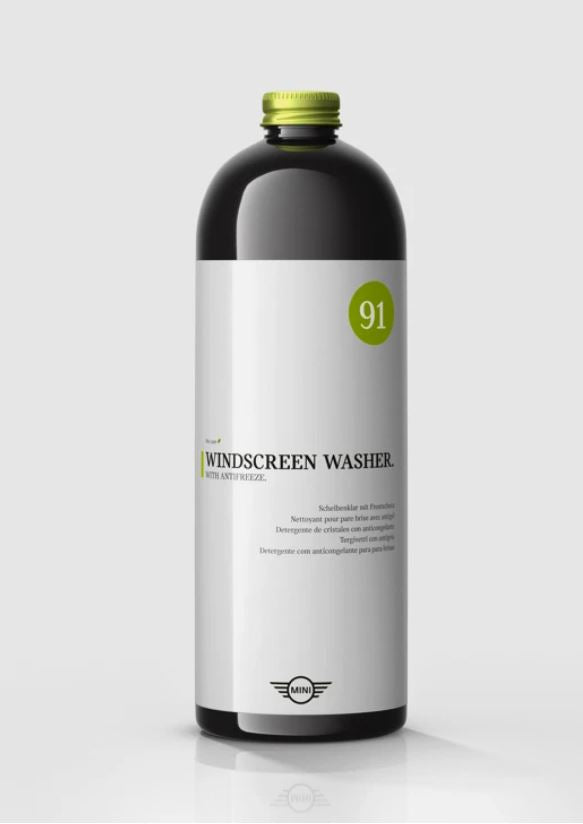 MINI Scheibenklar mit Frotschutz, 1000ml Flasche mit gruenen Deckel
