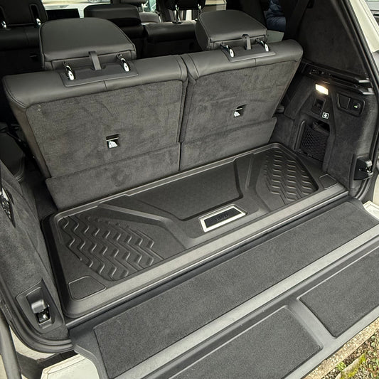 BMW X7 Kofferraummatte bei hochgeklappter dritter Sitzreihe