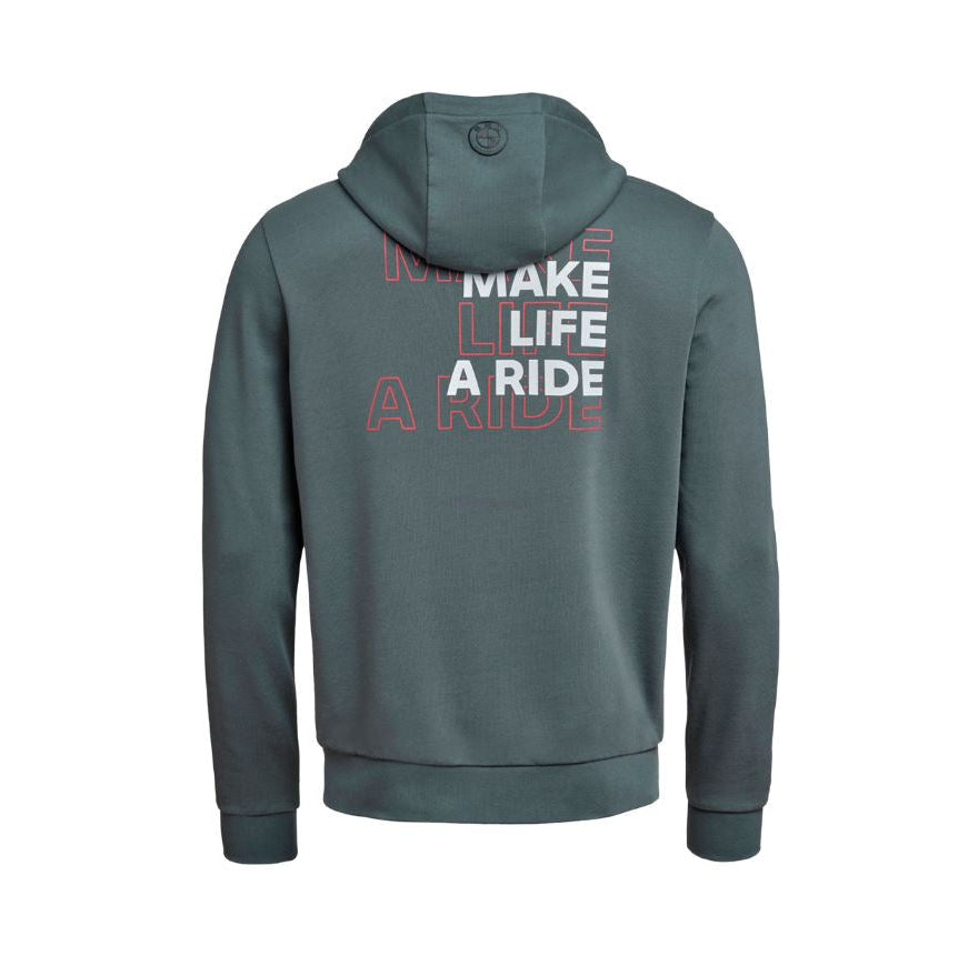Zip-Hoodie Make Life a Ride hinten grau