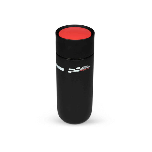 Schwarzer Thermobecher mit MINI JCW Logo